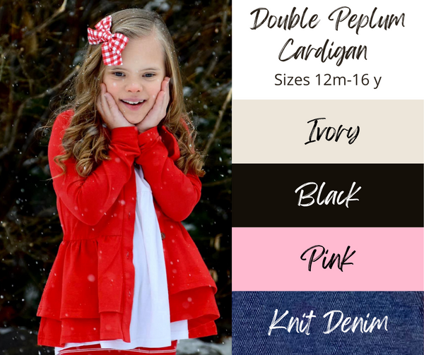 Double Peplum Cardigan ALL COLORS
