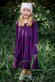 Navy & Fuchsia Stripe 3/4 Sleeve Millie Dress - 1 LEFT!