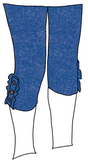 Knit Denim Ruffle Button Capris