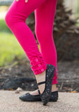 Hot Pink Ruffle Button Leggings