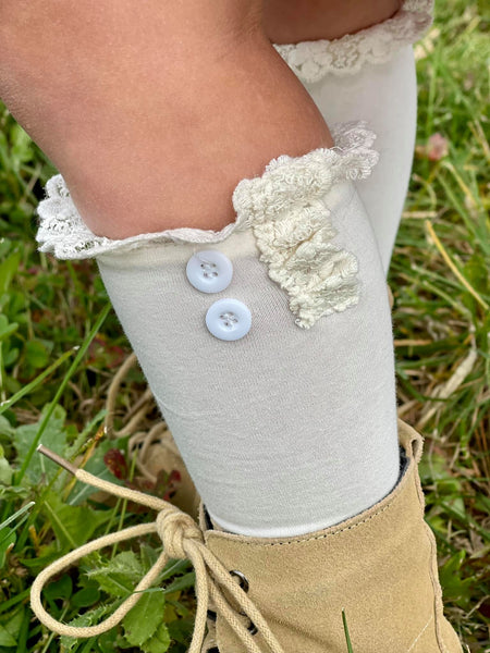 Lace Button Boot Socks ALL COLORS