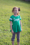 Green Jersey Stripe Peplum