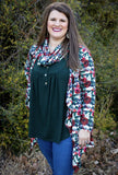 Womens Winter Floral Cardigan