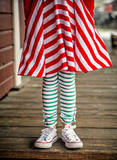 Peppermint Stripe Ruffle Button Leggings - Little Fashionista Boutique