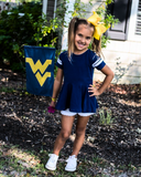 Navy Jersey Stripe Peplum