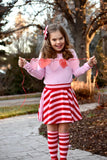 Cupid's Crush Red & Pink Striped Circle Skirt