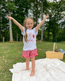 Red Gingham Ruffle Shorties w/Belted Bow - L+E