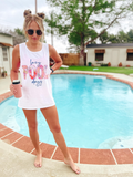 lazy POOL days Adult Tank - Screen Printed