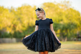 Short Sleeve Sparkle Tulle "Little Black Dress"