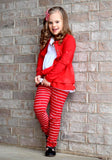 Red Double Peplum Cardigan