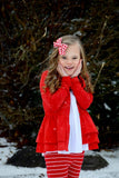 Red Double Peplum Cardigan