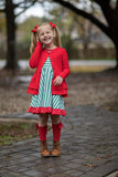 Red Double Peplum Cardigan