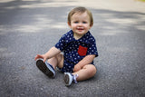 Boys Navy Blue w/White Stars Reid Romper