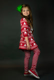 Candy Cane Ruffle Button Leggings - Little Fashionista Boutique