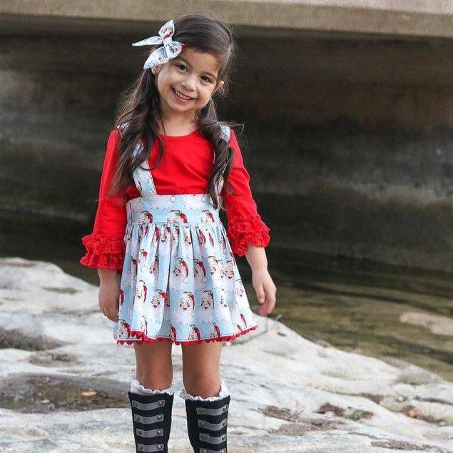 Red Lace Bell 3/4 Sleeve Top - Little Fashionista Boutique