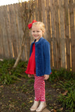 Candy Cane Ruffle Button Leggings - Little Fashionista Boutique