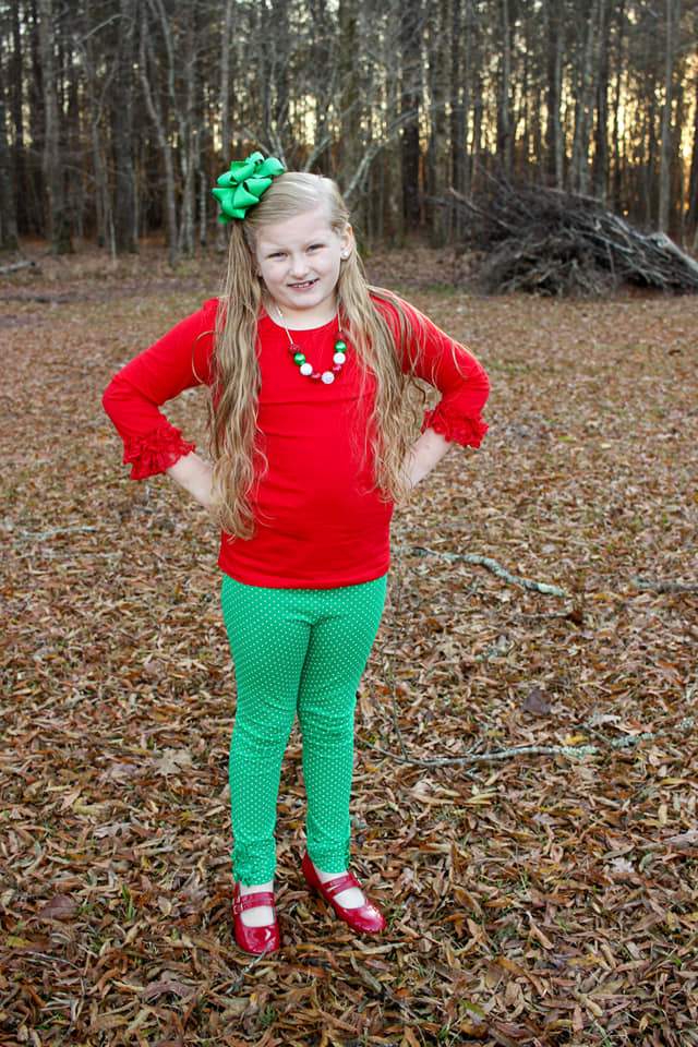 Red Lace Bell 3/4 Sleeve Top - Little Fashionista Boutique