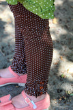 Chocolate Dots Ruffle Button Leggings