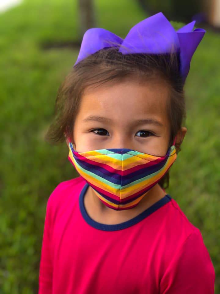 Fall Rainbow Stripe Face Mask