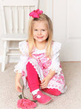 zHot Pink Ruffle Button Leggings - Little Fashionista Boutique