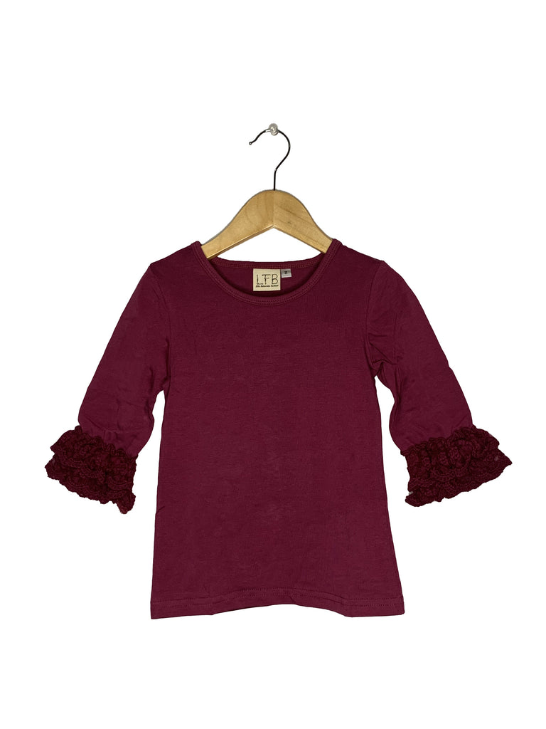 Plum Lace Bell 3/4 Sleeve Top -LAST ONE!