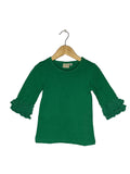 Green Lace Bell 3/4 Sleeve Top