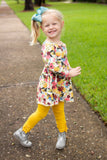 Mustard Ruffle Button Leggings