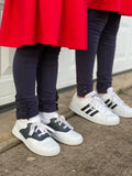 Navy Ruffle Button Leggings