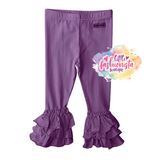 Amethyst Truffle Triple Ruffle Leggings