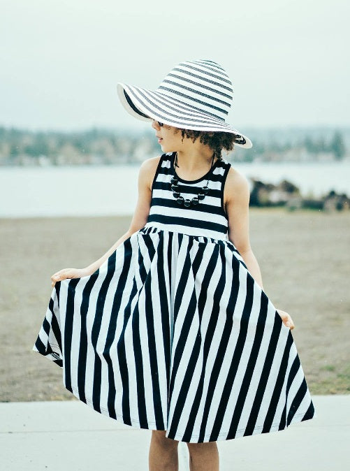 BLACK & WHITE STRIPES Children Elli Dress