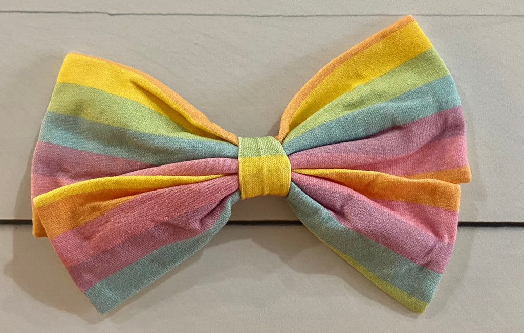 Vibrant Pastels Rainbow 4.5" Fabric Bow