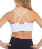 Youth Crop Sports Bra Criss Cross (Sz 4-7) - BLACK, PINK, WHITE