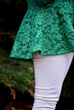 Evergreen Lace Long Sleeve Peplum