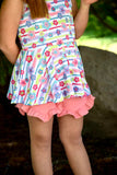 Flower Power Ribbed Sleeveless Peplum