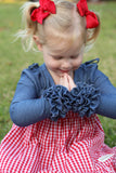 Knit Denim Icing Long Sleeve Top - Little Fashionista Boutique