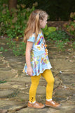 Mustard Lace Trimmed Button Leggings