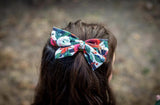 Winter Floral 4.5" Fabric Bow