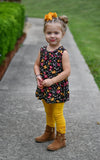 Turquoise Ruffle Button Leggings