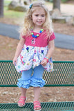 Baby Blue Triple Ruffle Capris - Little Fashionista Boutique