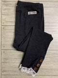Charcoal Lace Trimmed Leggings