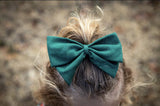 Emerald 4.5" Fabric Bow