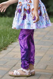 Purple Tie Dye Ruffle Button Leggings