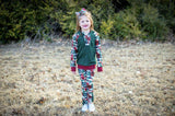 Winter Floral & Emerald Ruffle Chest Hoodie