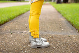 Turquoise Ruffle Button Leggings