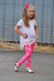 Pink Tie Dye Ruffle Button Leggings