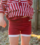 Cranberry White Trimmed Gabby Shorts