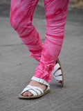 Pink Tie Dye Ruffle Button Leggings
