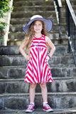 Red/White Stripe Racerback Elli Dress