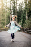 Navy Ruffle Button Leggings
