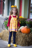 Navy Ruffle Button Leggings